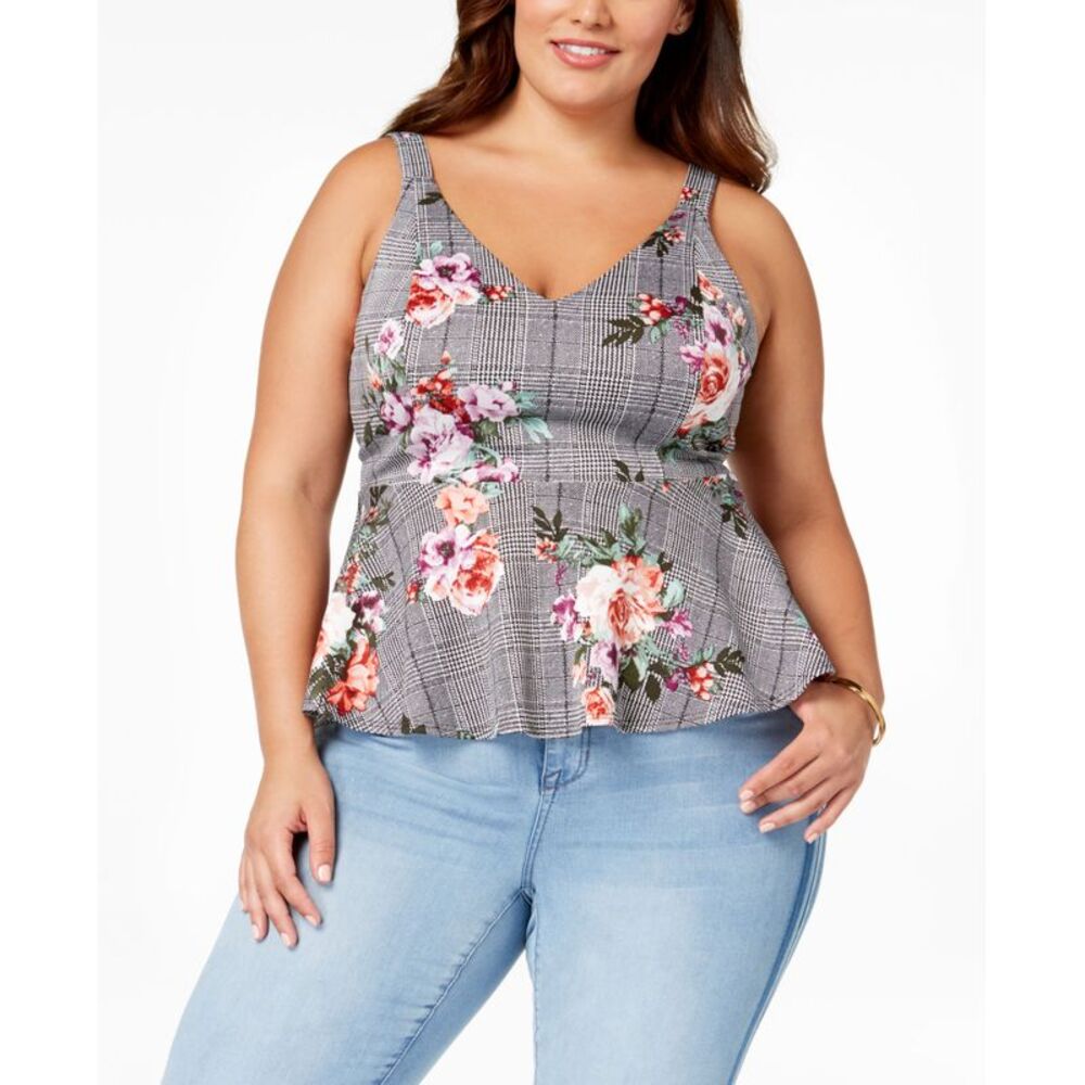 Soprano Trendy Plus Size Peplum Top